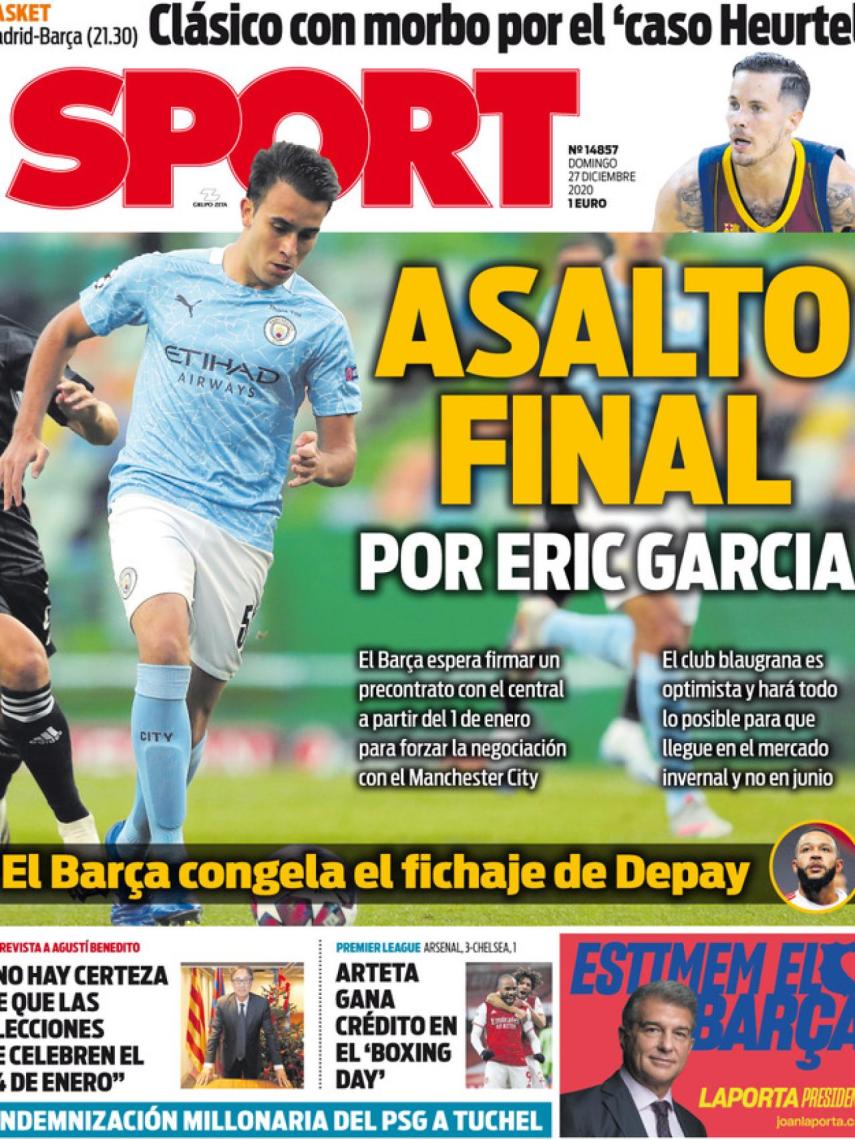 La portada del diario SPORT (27/12/2020)