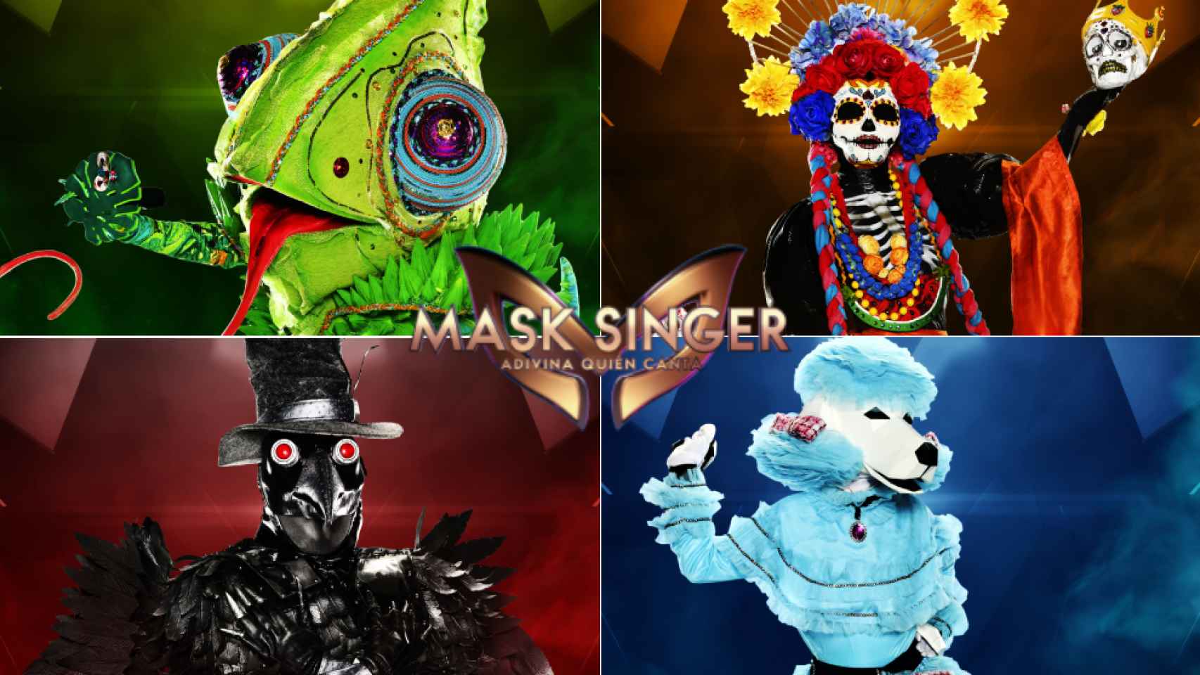 Los cuatro finalistas de 'Mask Singer' (Atresmedia)