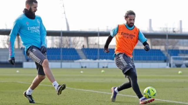 Isco Alarcón, durante un entrenamiento del Real Madrid