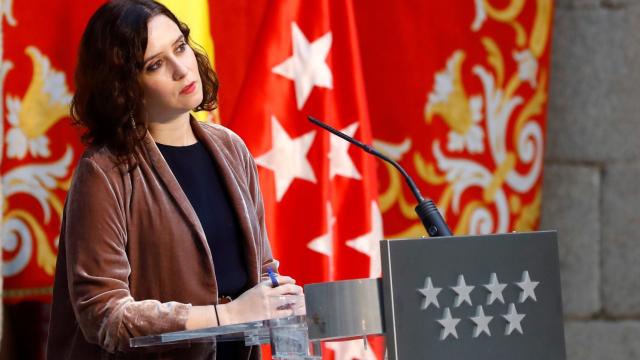 Isabel Díaz Ayuso, durante la rueda de prensa balance de 2020.