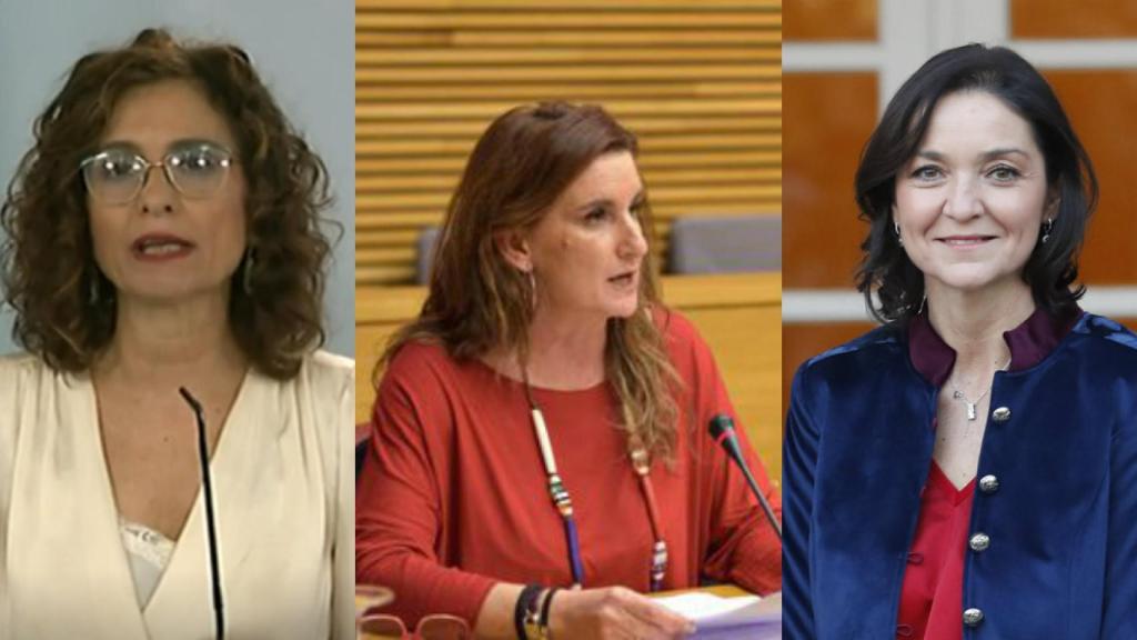 María Jesús Montero, Mercedes Caballero y Reyes Maroto.