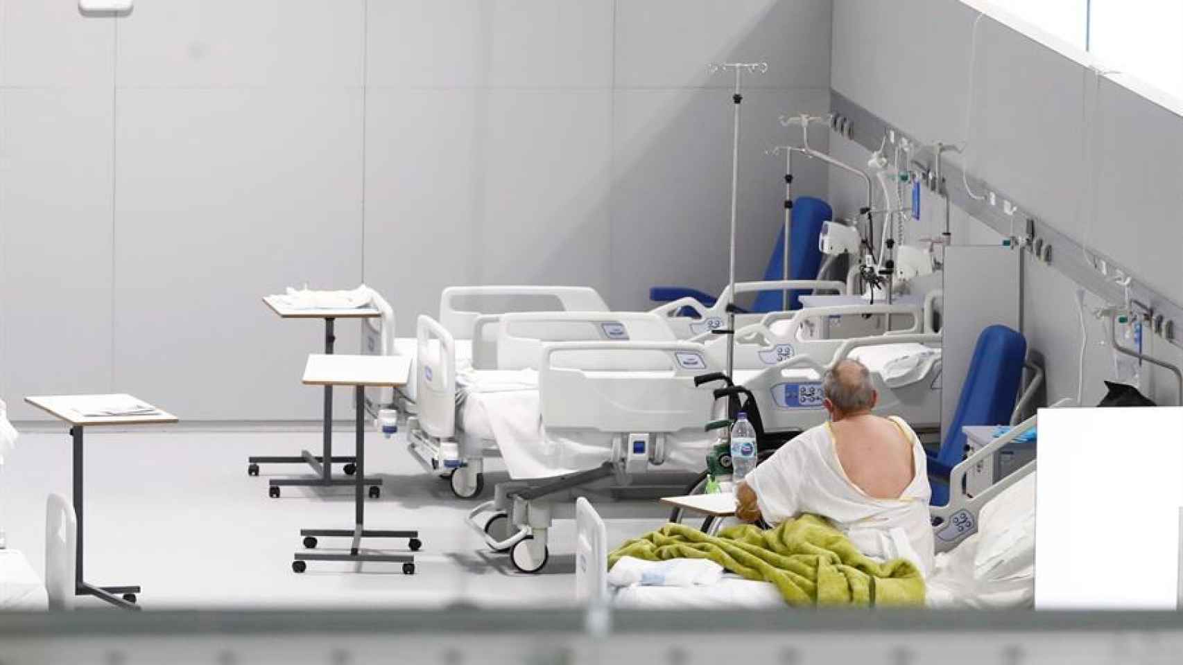 Un enfermo hospitalizado en un hospital de Madrid.