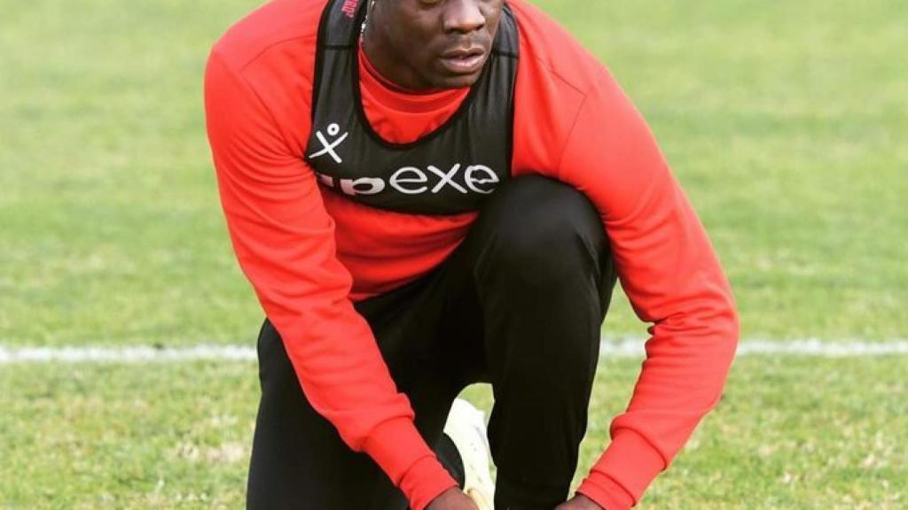 Mario Balotelli, en un entrenamiento del Monaza