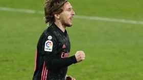 Luka Modric celebra su gol al Elche
