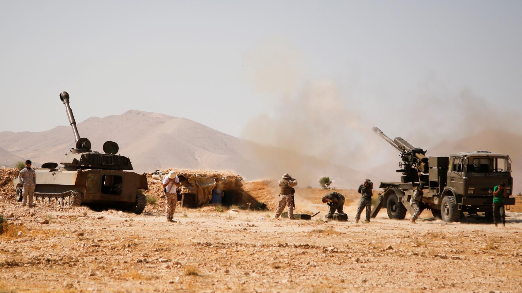 Tanques militares en Qalamoun.