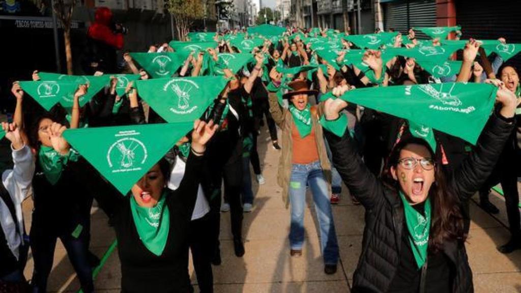 Activistas de 'Marea Verde' en México, durante una manifestación en 2019.