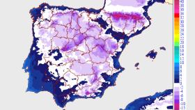 Las mínimas, por debajo de cero en casi toda la Península en Año Nuevo. Aemet.