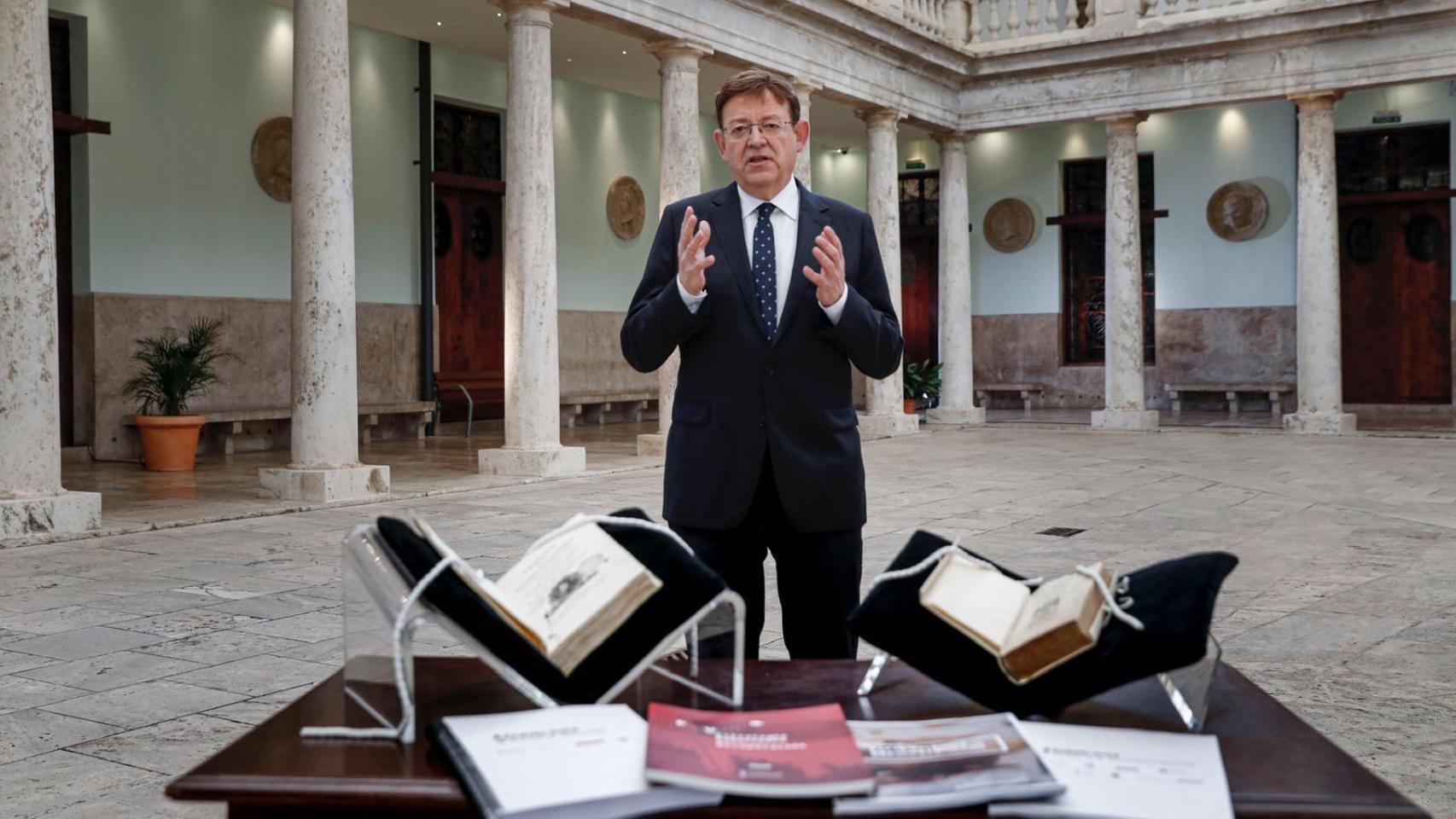 Ximo Puig, durante su discurso de fin de año. EE