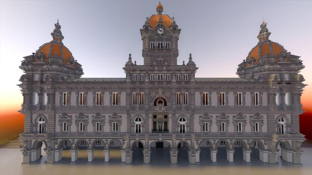 El ayuntamiento de A Coruña en Minecraft.