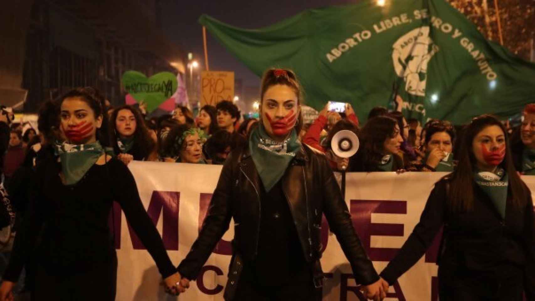 Imagen de archivo de una manifestación a favor del aborto en Chile.