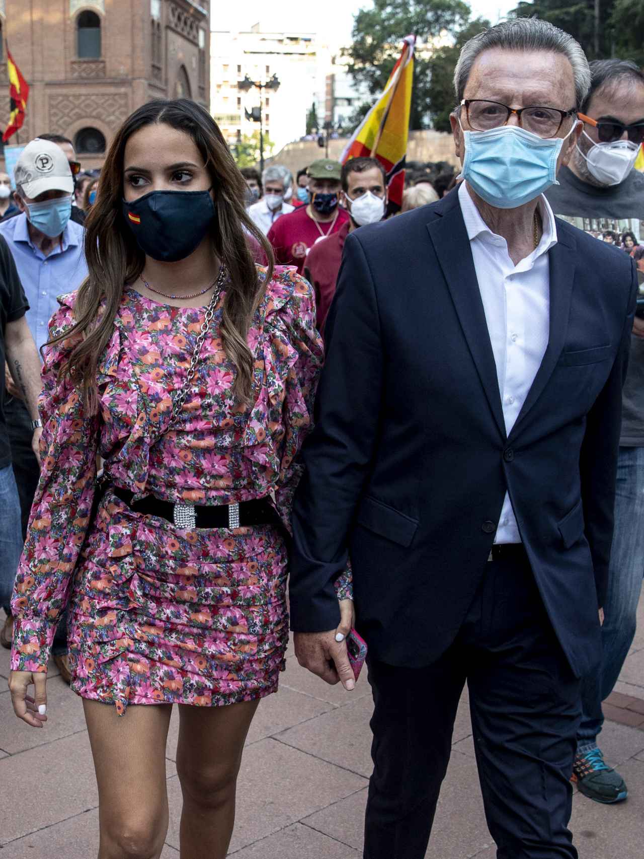 Gloria Camila y José Ortega Cano, en una manifestación en apoyo a las corridas de toros.