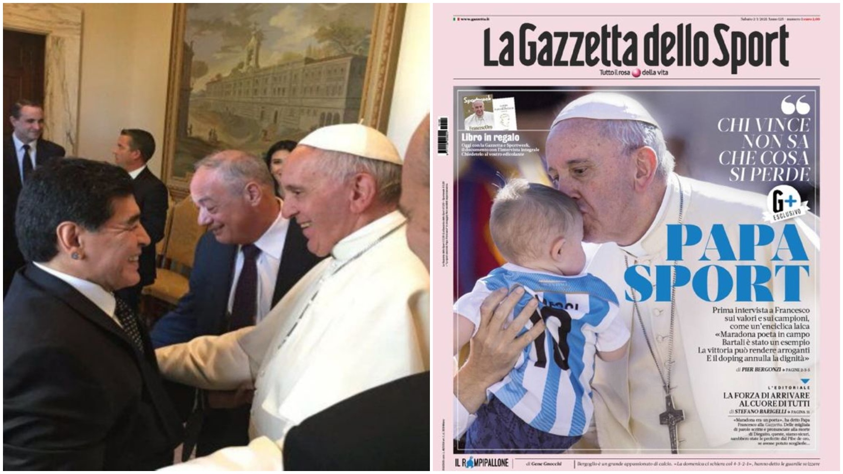 El Papa Francisco, en La Gazzetta dello Sport