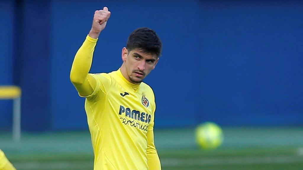 Gerard Moreno celebra un gol con el Villarreal
