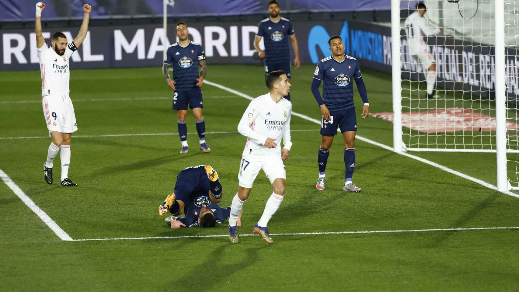 Lucas Vázquez celebra su gol al Celta de Vigo