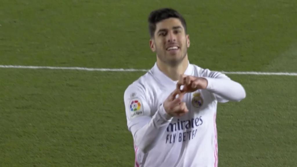 Celebración de Marco Asensio en su gol al Celta de Vigo