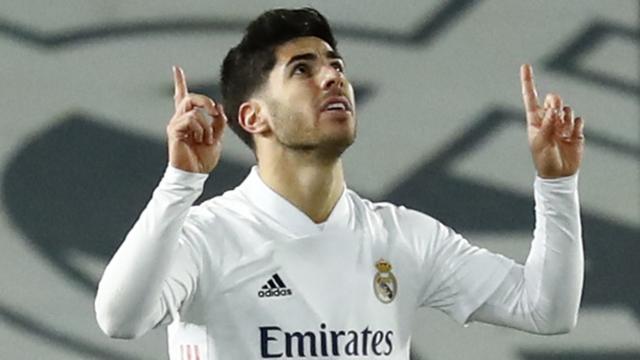 Marco Asensio celebra su gol ante el Celta de Vigo