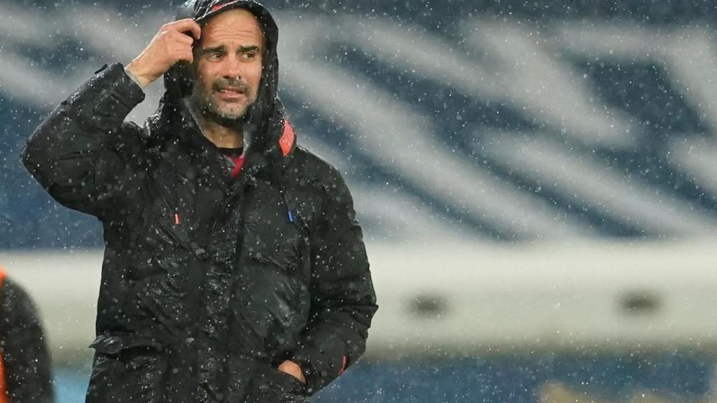 Pep Guardiola, durante un partido del Manchester City