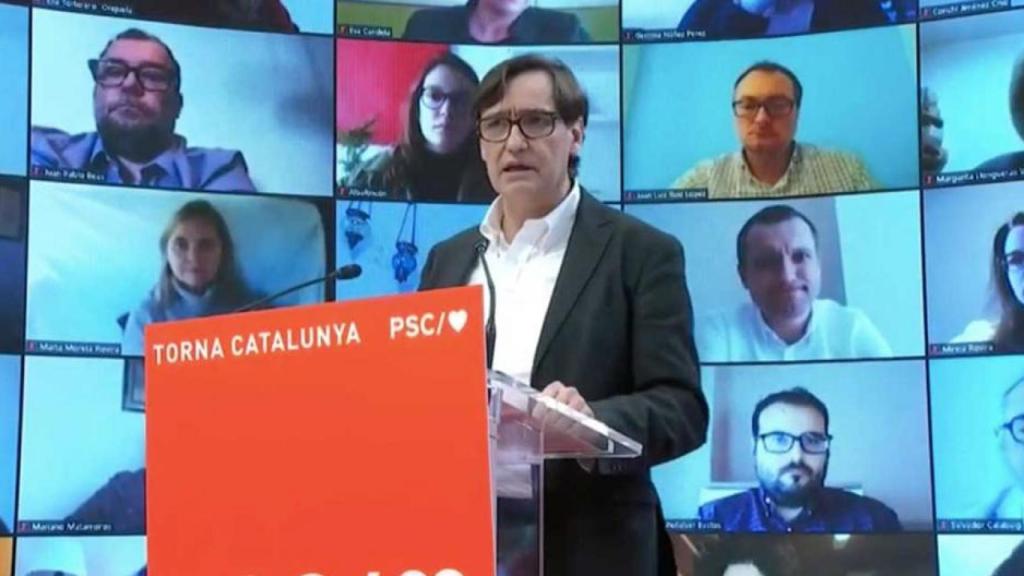 El ministro de Sanidad, Salvador Illa, en un acto de precampaña del PSC. Efe