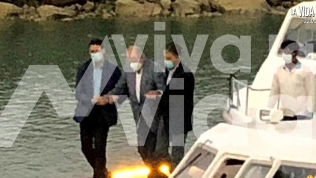 El rey Juan Carlos en la isla de Yas -Abu Dabi, Emiratos Árabes Unidos-.