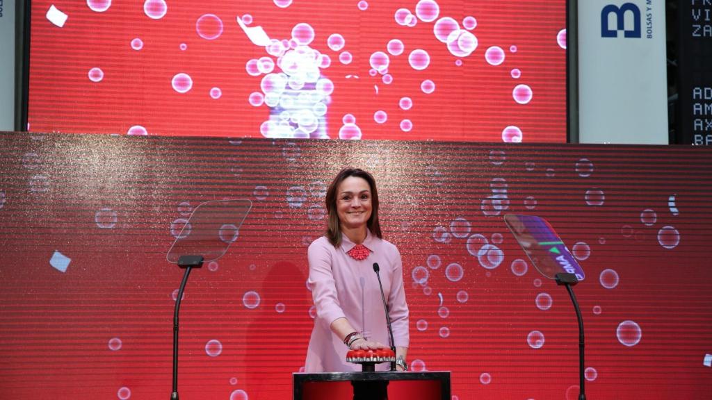 Sol Daurella, la presidenta de Coca-Cola European Partners, en la salida a bolsa de la compañía.