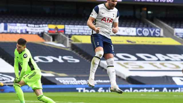 Harry Kane, celebrando un gol con el Tottenham