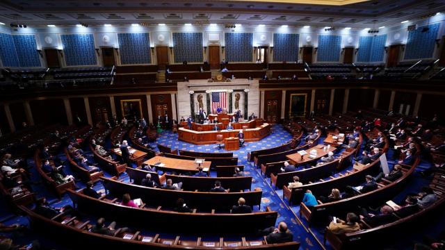 El Congreso de Estados Unidos durante la ratificación de Joe Biden como presidente electo.