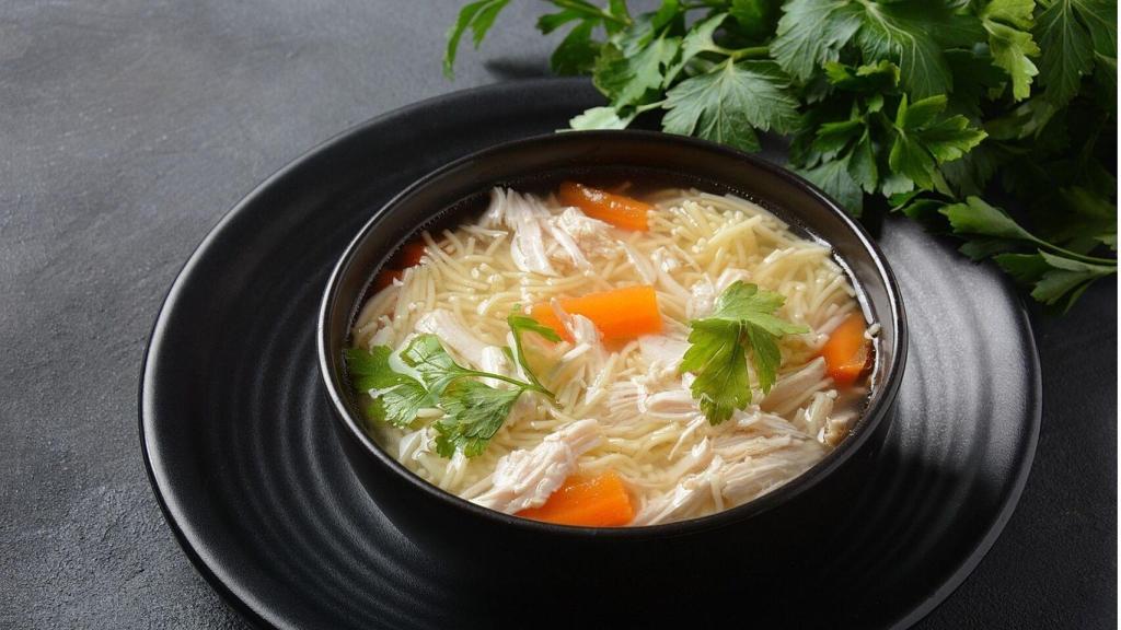 Sopa de pollo con fídeos