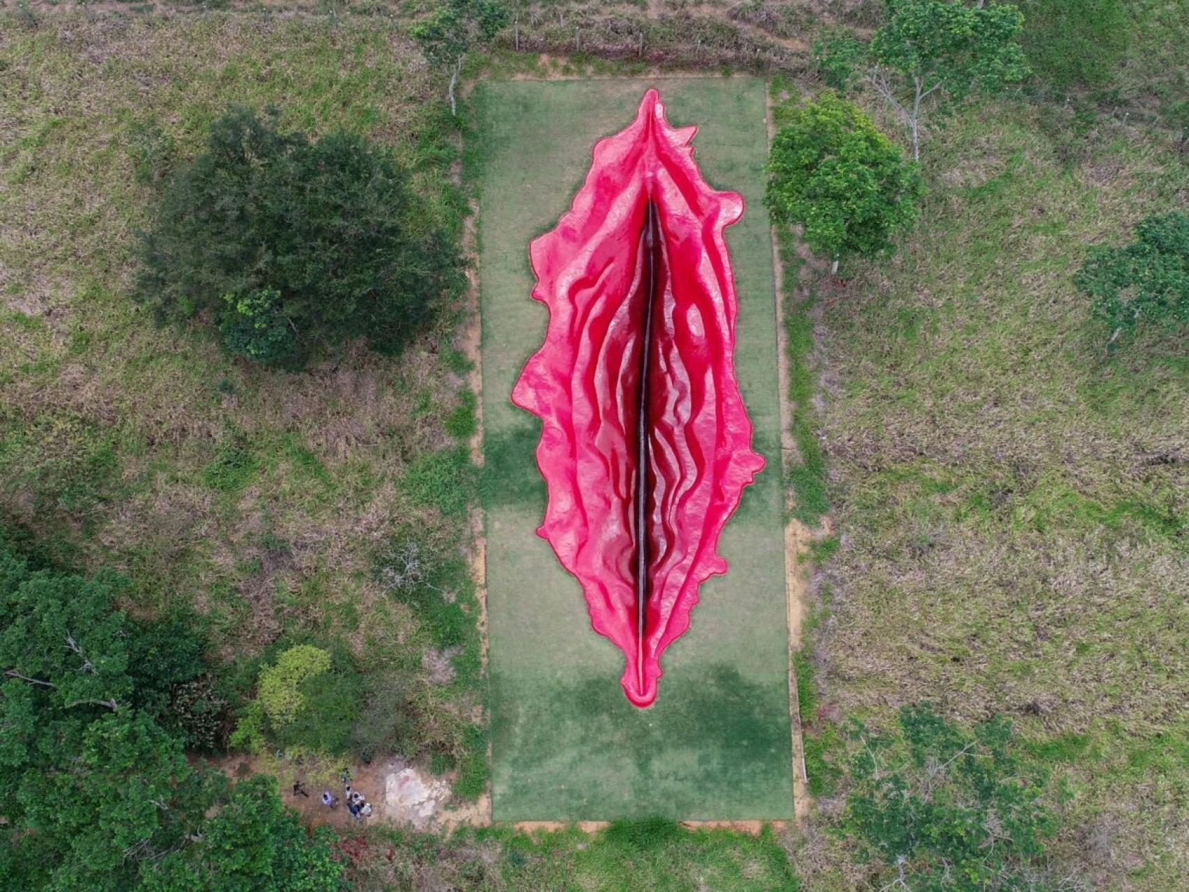 Una vagina gigante excavada en la montaña: la polémica obra de arte que  incendia Brasil