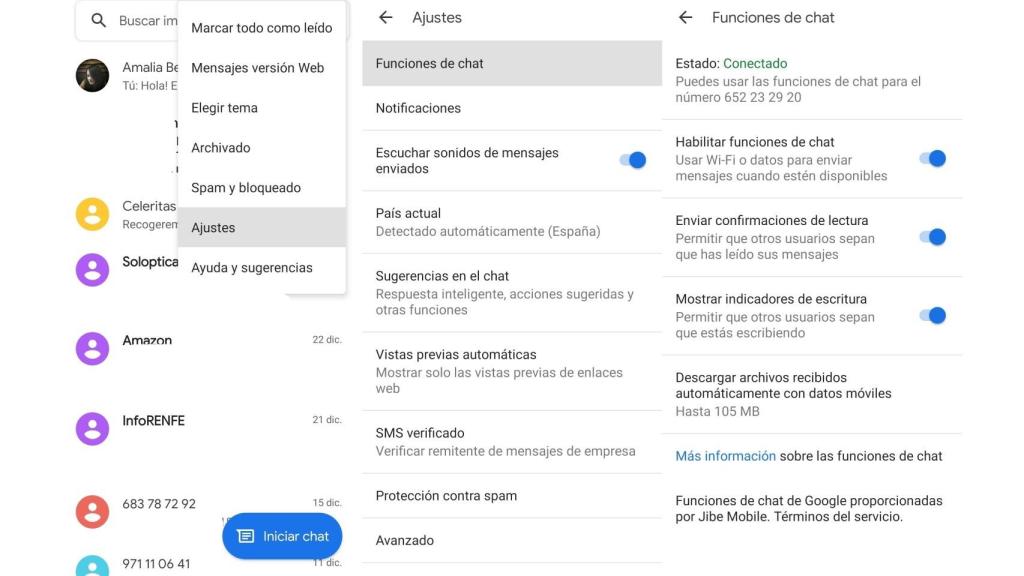 Aplicación mensajes de Google