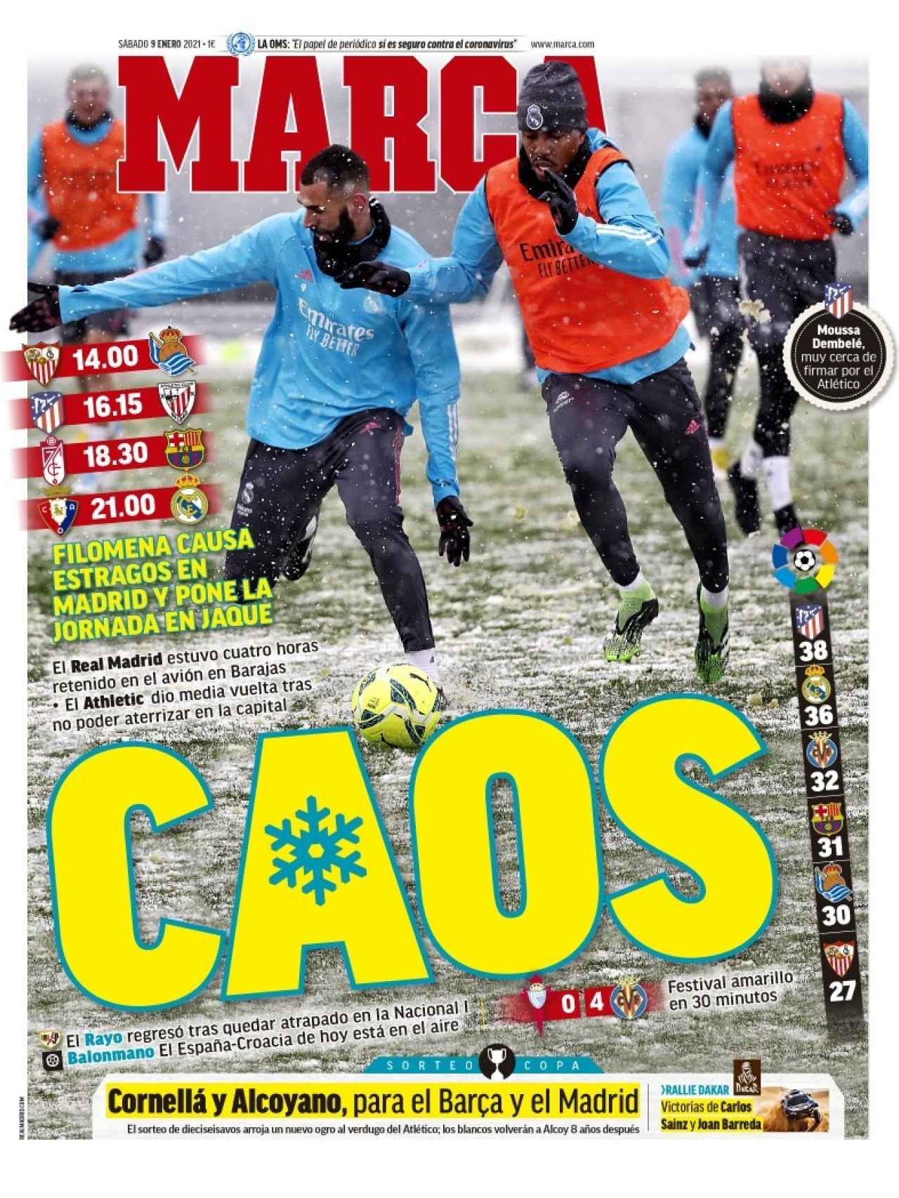 La portada del diario MARCA (09/01/2021)