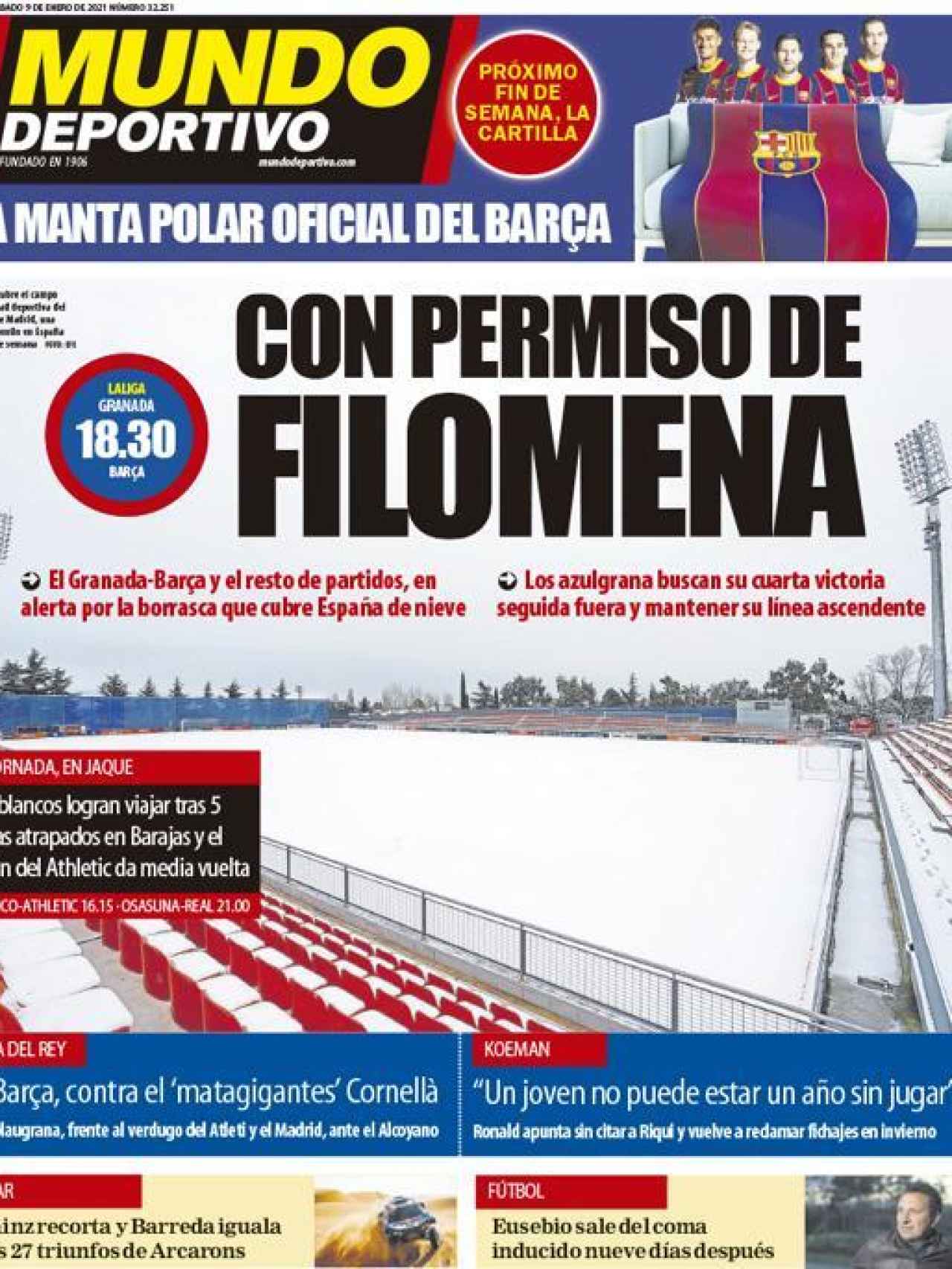 La portada del diario Mundo Deportivo (09/01/2021)