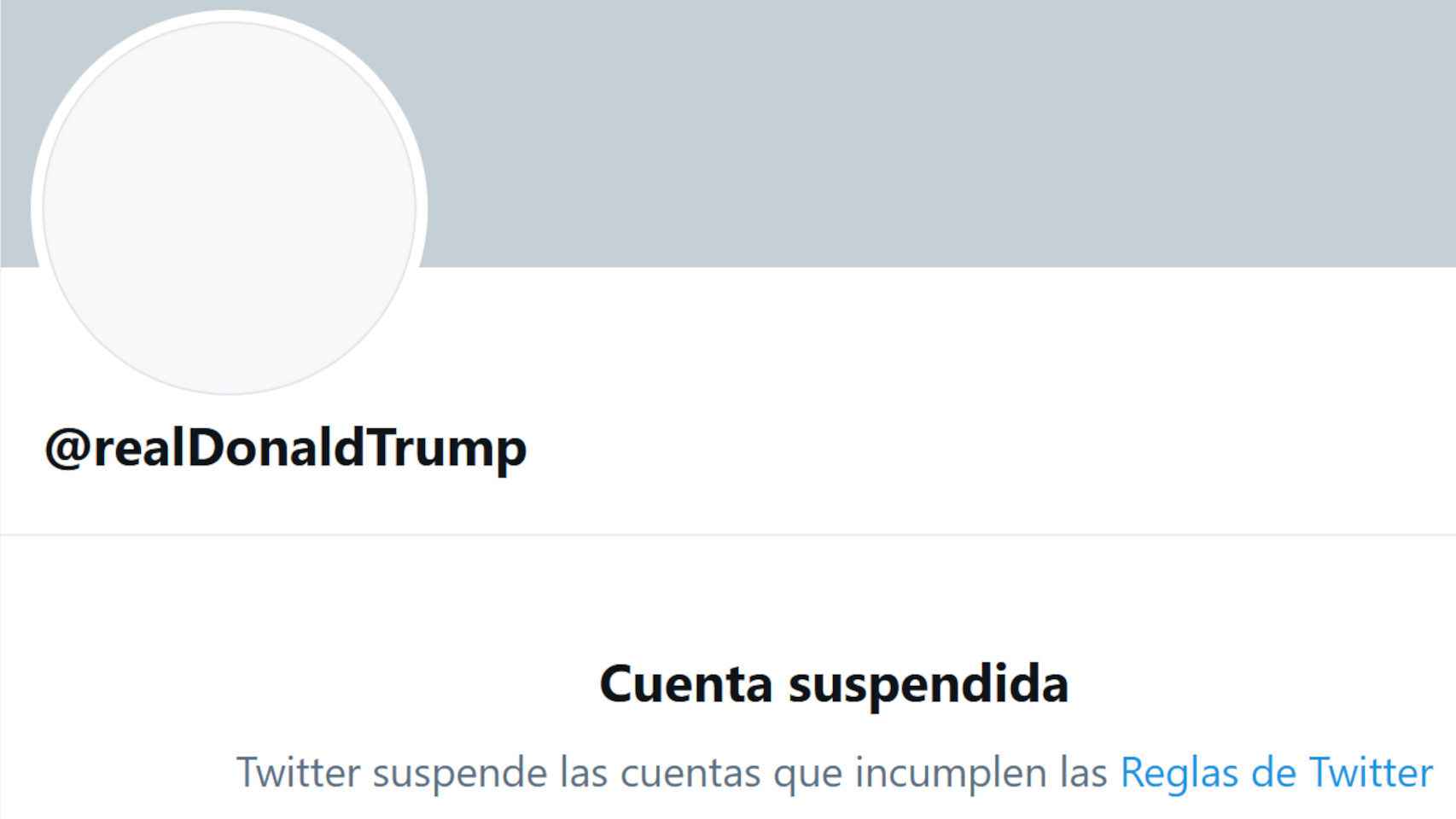 La cuenta de Donald Trump ha sido suspendida