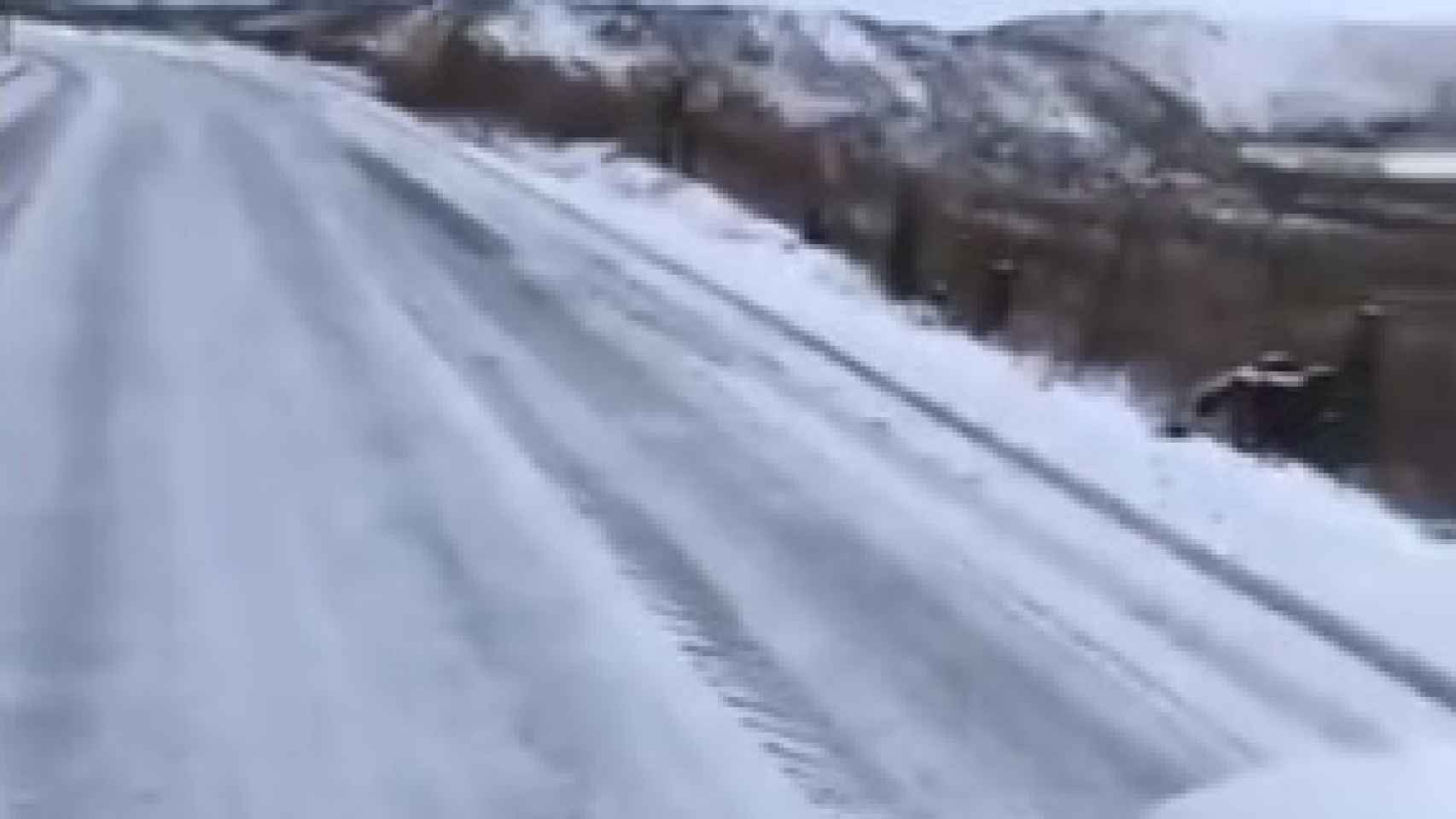 Las carreteras, congeladas en Salamanca