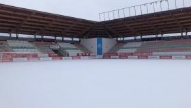 Estado del estadio del Zamora esta mañana.