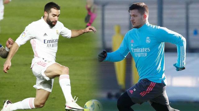 Dani Carvajal y Luka Jovic, en un fotomontaje