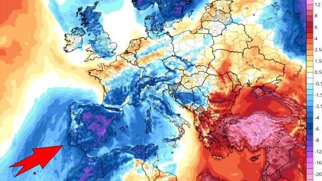 Ola de frío histórica en España. Tropical-tidbits.