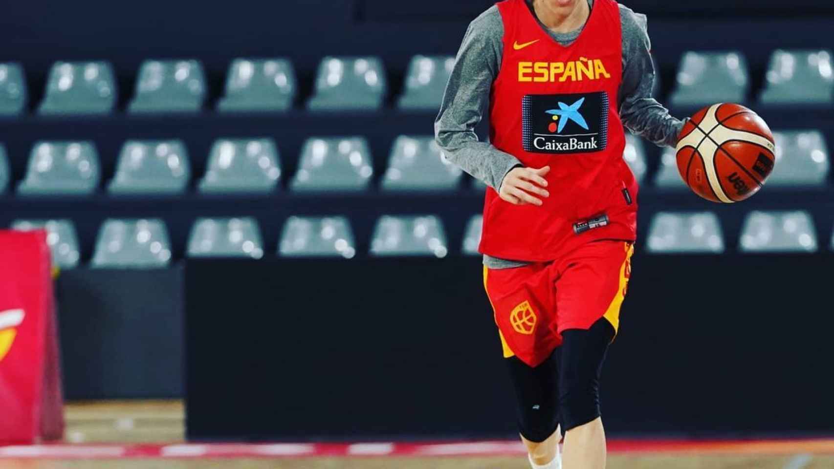 Anna Cruz en un entrenamiento con la selección española