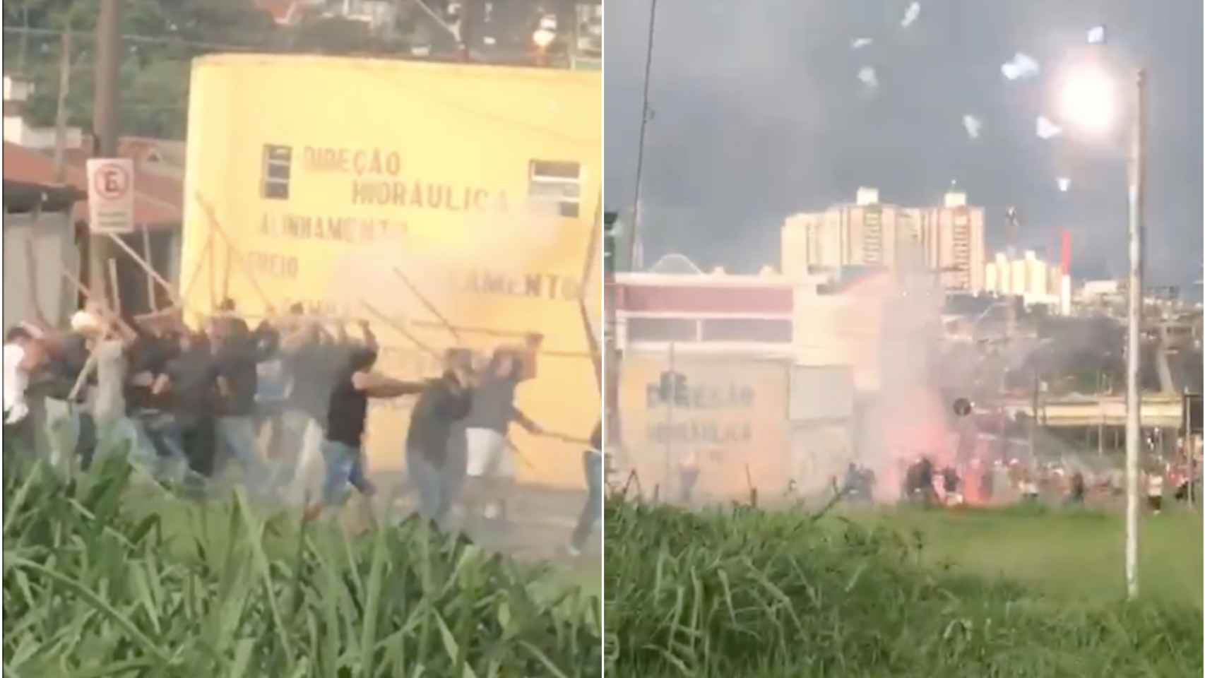 Brutal pelea entre hinchas de Santos y Sao Paulo