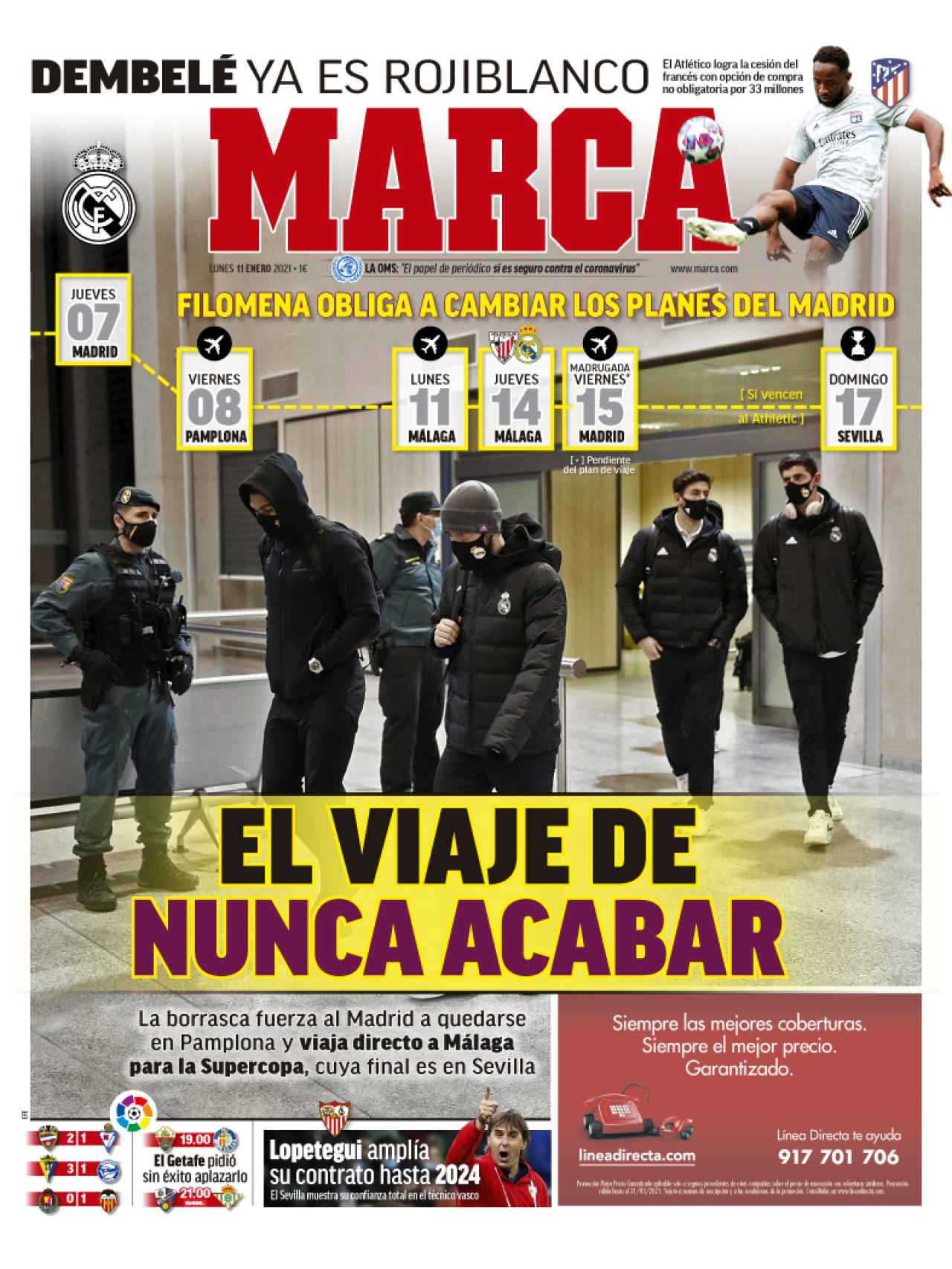 La portada del diario MARCA (11/01/2021)