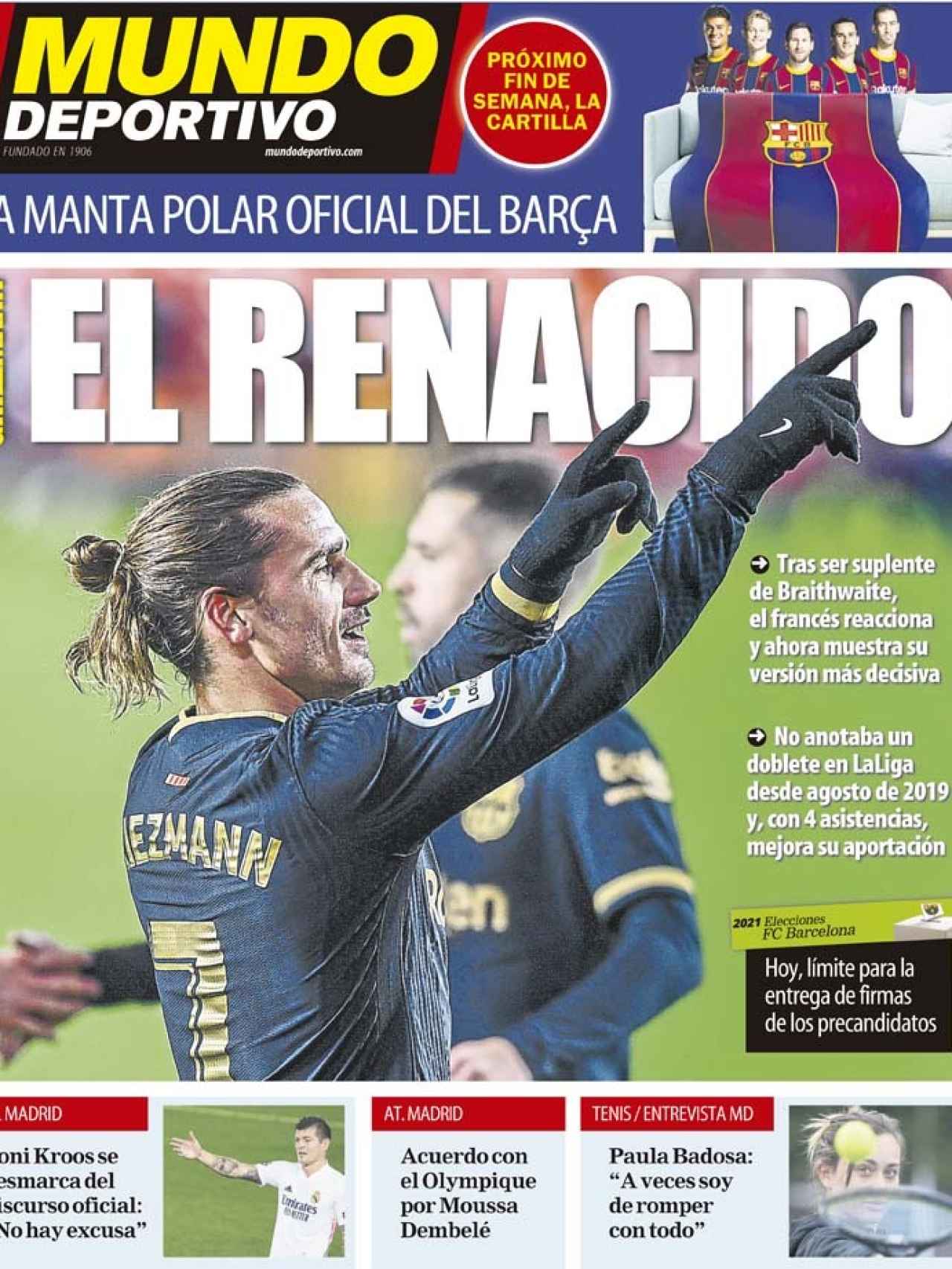 La portada del diario Mundo Deportivo (11/01/2021)