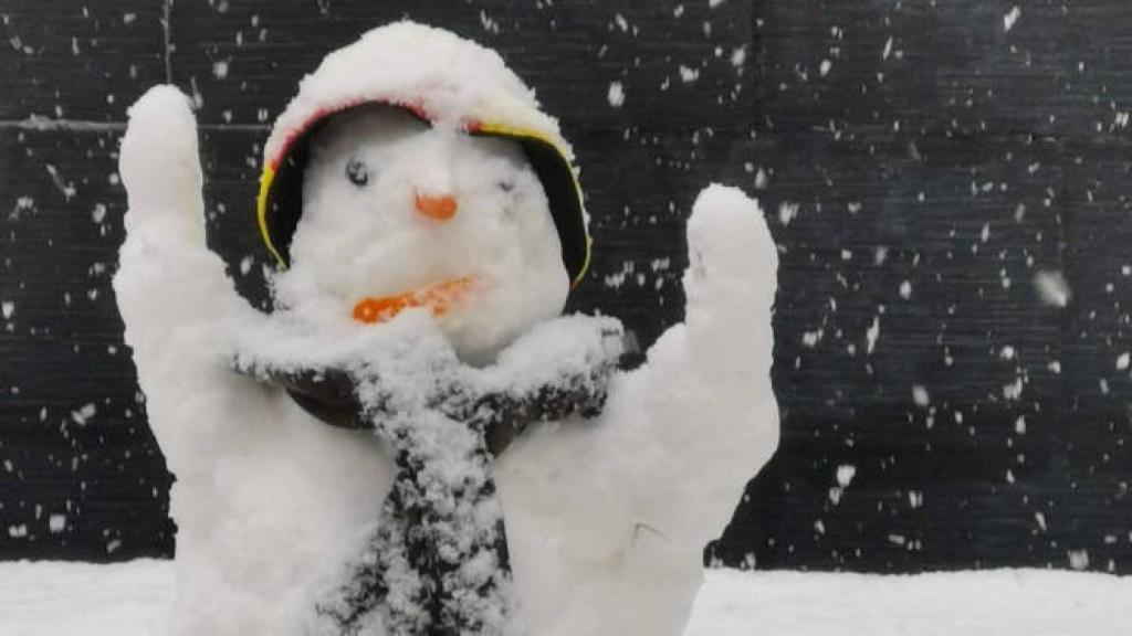 Muñeco de nieve. Imagen de este fin de semana en Castilla-La Mancha