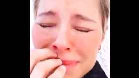 Captura del vídeo de Soraya llorando que se ha hecho viral.