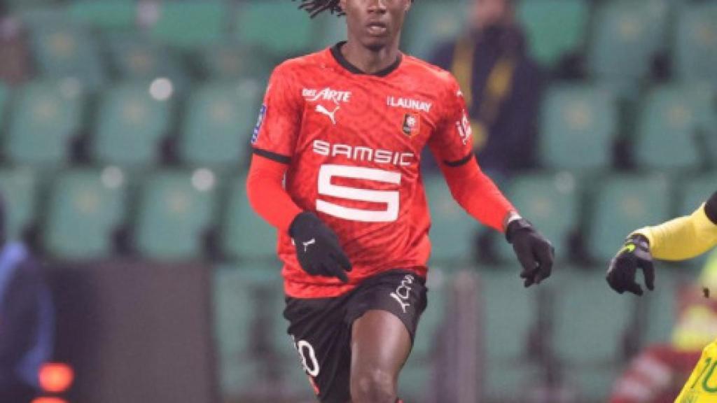 Eduardo Camavinga durante un partido del Rennes