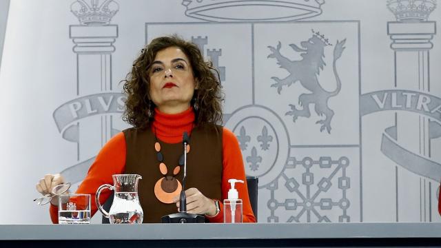 María Jesús Montero, ministra de Hacienda y portavoz, en rueda de prensa tras el Consejo de Ministros.