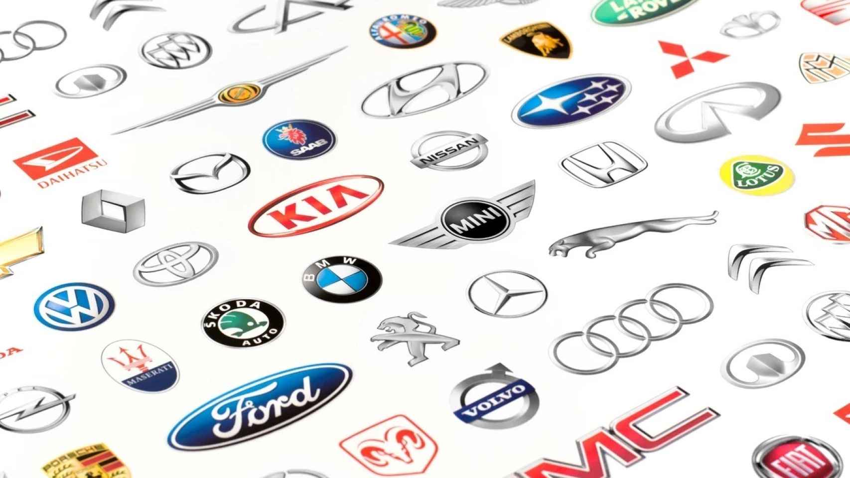 Logotipos de diferentes marcas de coches.