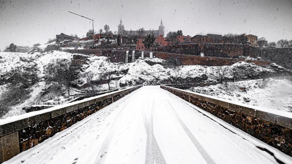 Entrada a Toledo este fin de semana, durante el temporal.