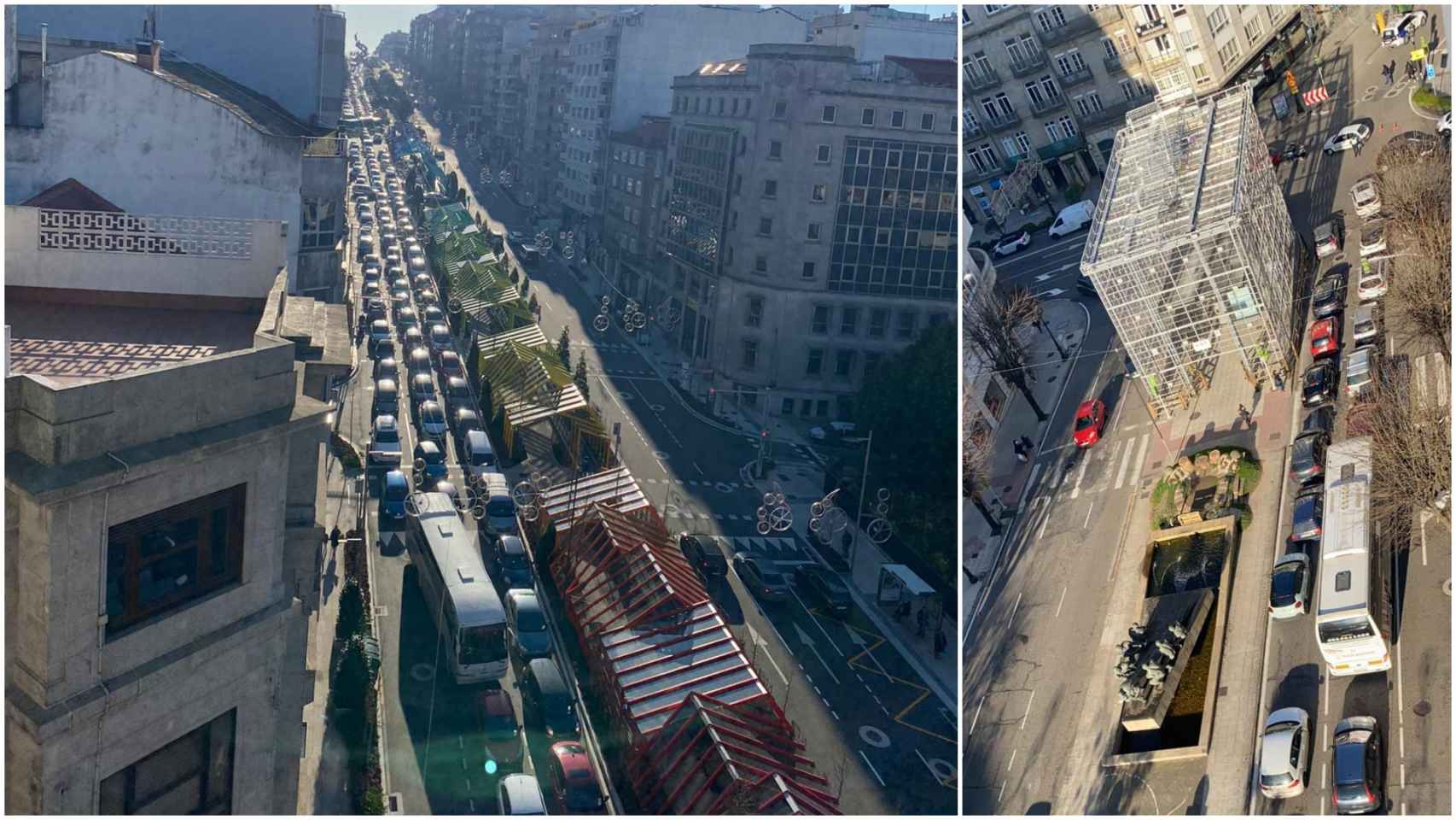 Las obras de Lepanto colapsan la Gran Vía viguesa