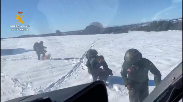 Rescate de la Benemérita en la localidad de Irueste, Guadalajara.