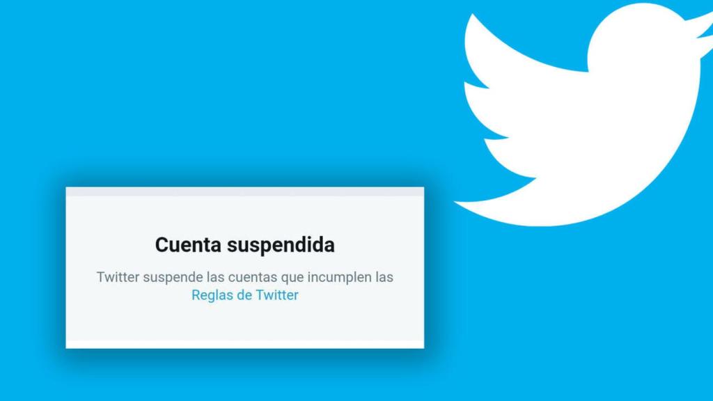 Mensaje que muestra Twitter cuando suspende una cuenta.