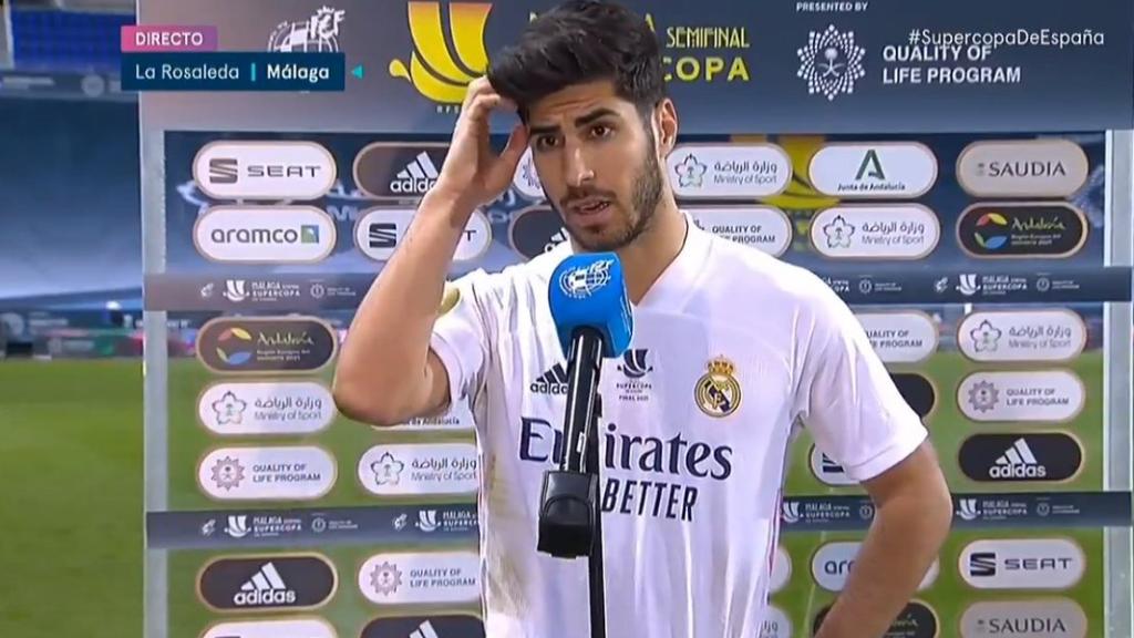 Marco Asensio, ante el micrófono de #Vamos tras la semifinal de la Supercopa de España